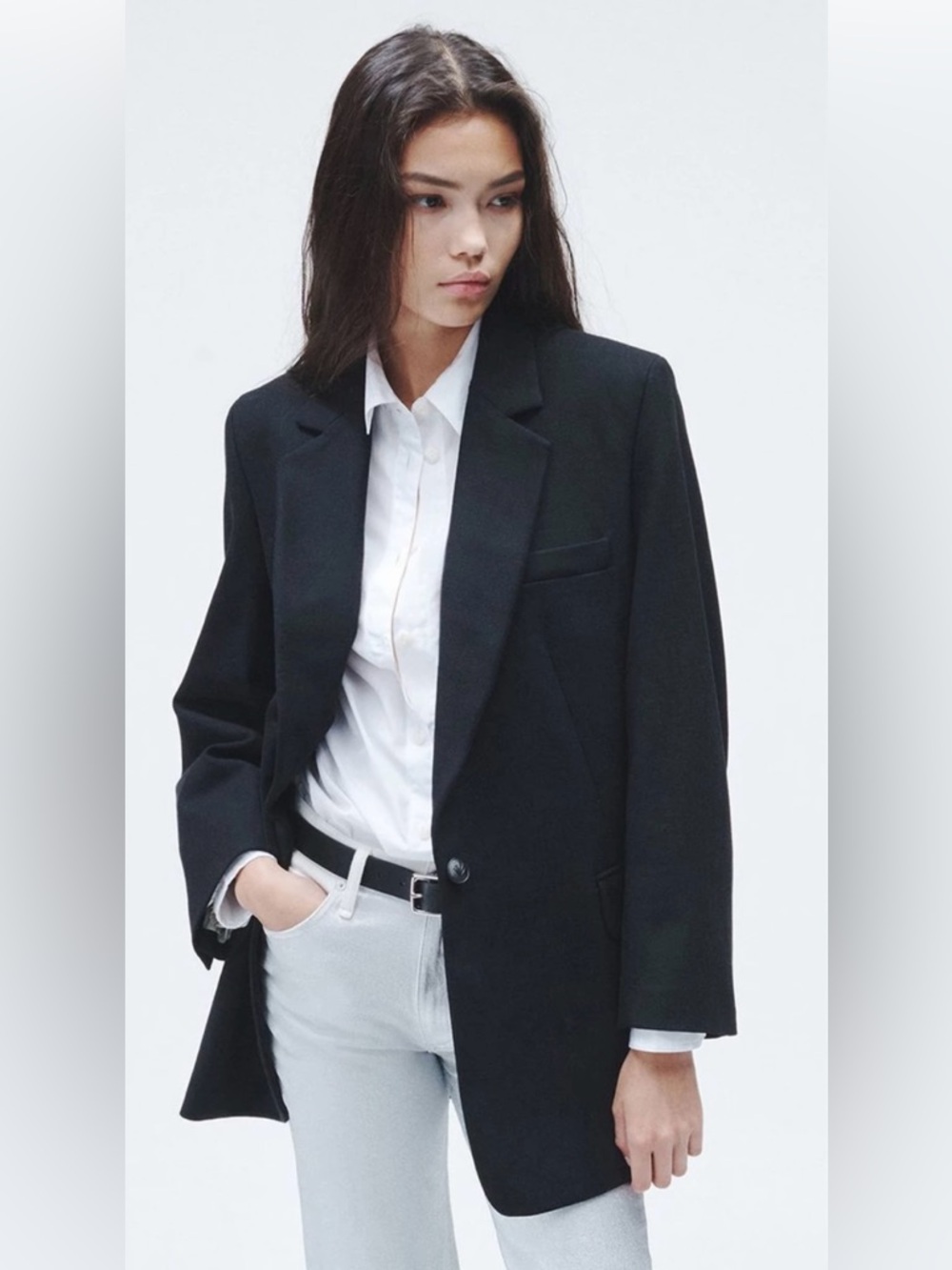 rag & bone black super chic oversize blazer size 4